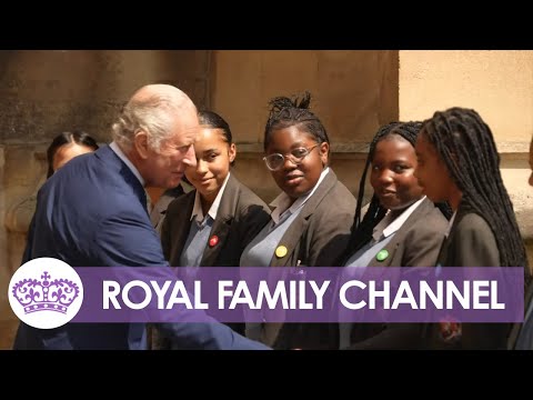 King charles congratulates young performers at windrush service in windsor