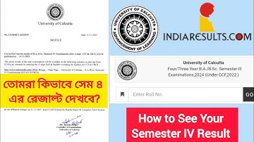 University of Calcutta Semester 4 Results 2025 (Under CCF and CBCS) | DOWNLOAD PDF