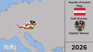 Evolution of Austrian states and territory flags: 1900 - 2026
