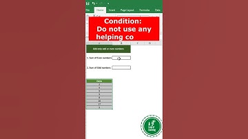 Excel interview question | Add only odd or even number | #Shorts