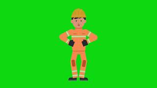 Construction Worker Green Screen Animation | Safety Worker Stock Footage #animation  #videoediting