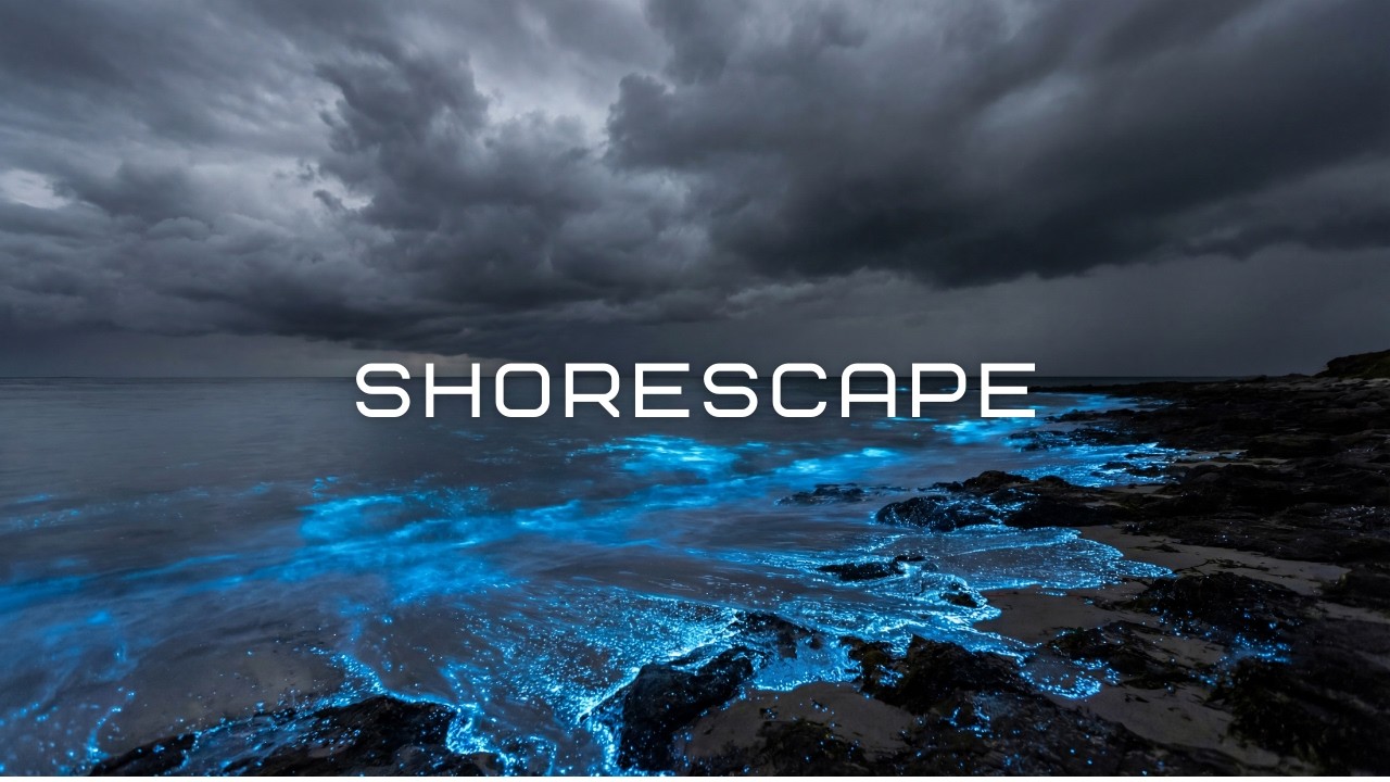 Bioluminescent Tide Sanctuary | 4K Ultra HD Midnight Shorescape Ambience with Deep Rolling Surf