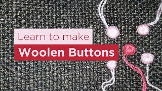 Woolen Buttons - Crochet Lessons #HowToKnit #EasyKnitting - In Hindi