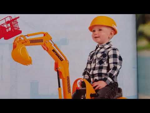 micro excavator and hard hat