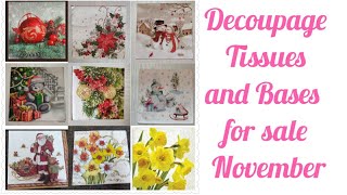 Decoupage Tissues November 2020 Collection / Decoupage Tissues for sale