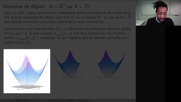 Mathématiques I - Cours 8.2 - Fcts deux variables: optimisation (part I)