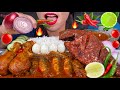 ASMR SPICY SARDINE CURRY, TANDOORI FISH, CHICKEN CURRY, EGGS, RICE 먹방 MUKBANG MASSIVE Eating sounds