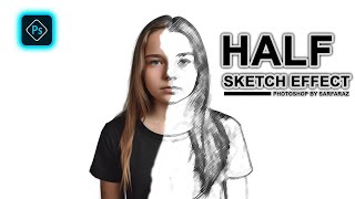 Level Up Your Editing Skills! ⏫ How to Do a Half Sketch Effect photoshop
