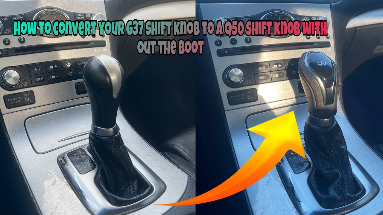 How to put on a q50 shift knob on a g37 with out the boot - YouTube