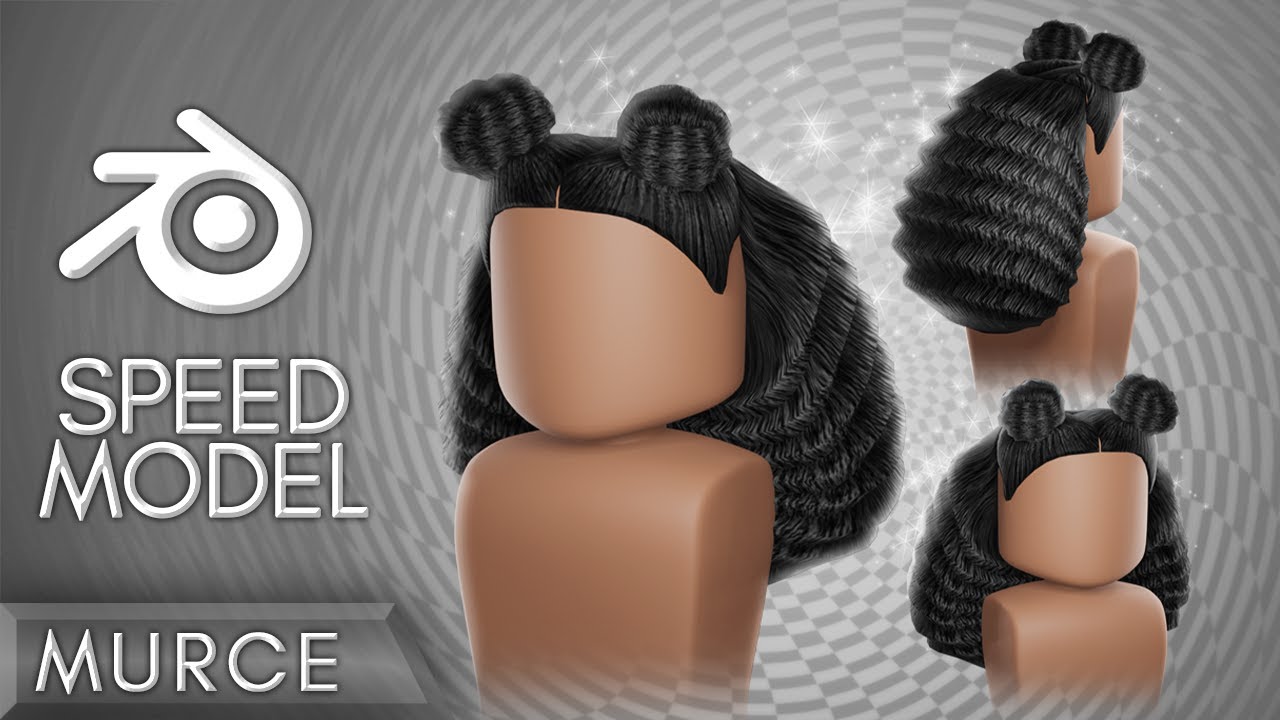 Afro Hair With Space Buns Roblox Speed Model Blender 2 91 Youtube - black hair texture roblox