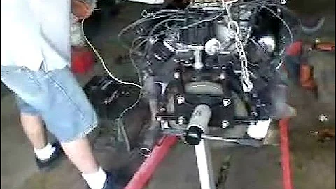 Oldsmobile 455 first start. COLD START on stand.