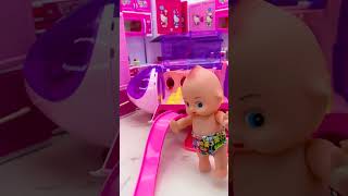 Satisfying With Unboxing Doll Airplane Slide Toys, ASMR Video #shots
