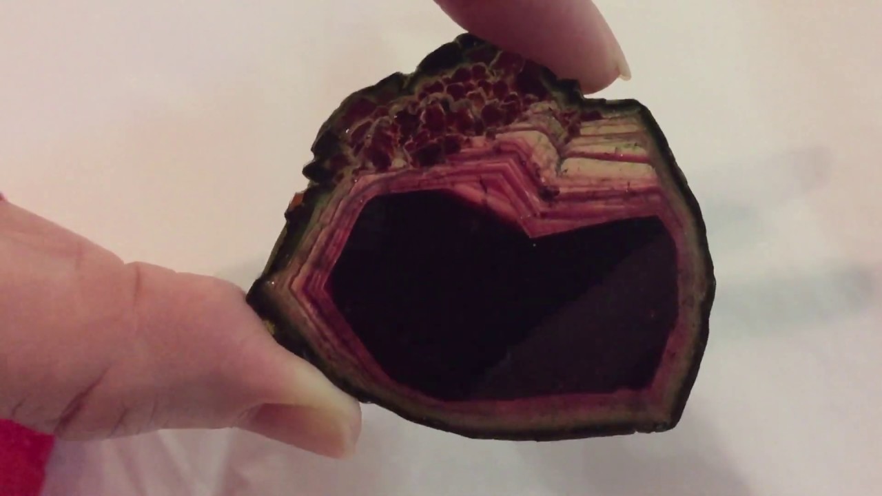 Very Rare! Liddicoatite Tourmaline Slice - Red, Green & Pink