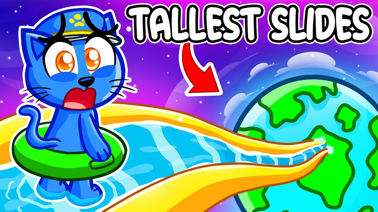 I Became A CAT and Survived the TALLEST SLIDES in Roblox!