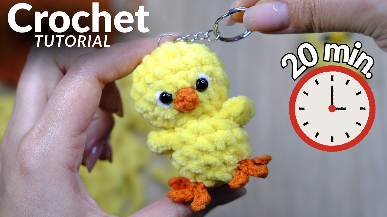 FAST Crochet Chick Keychain Tutorial for Beginners | NO SEW Pattern