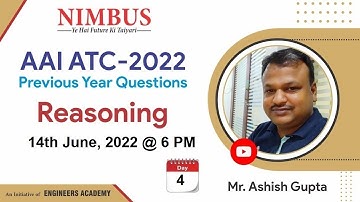 AAI ATC-2022 | Junior Executive  Previous Year Question | Reasoning | Live Session