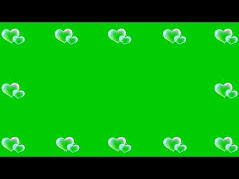 Animated 3D Double heart bubble border | No Copyright Green Screen effect 4K