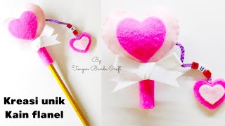 Cara mudah membuat hiasan pensil || hiasan pensil flanel #diycraft #diyfeltcraft        #diysouvenir