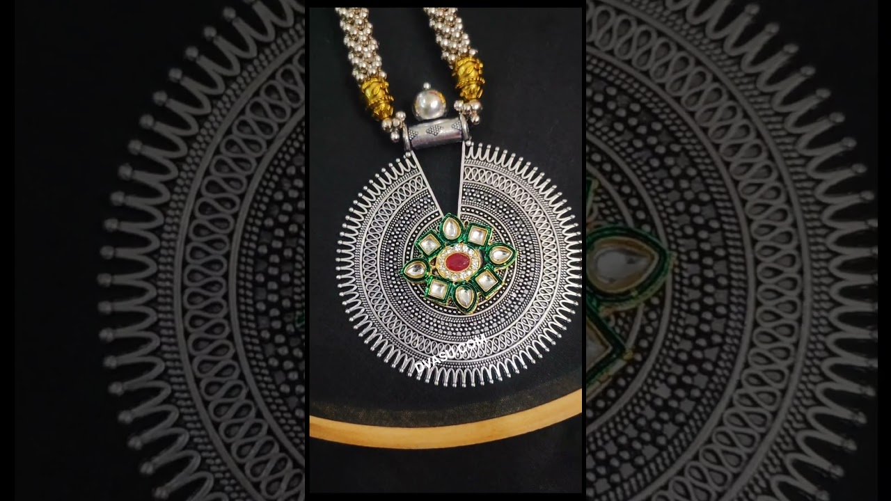 Oxidised Silver Ghungroo Long Necklace with earring jewellery Set By Dvasu.com