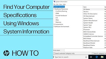 Find Your Computer Specifications Using Windows System Information | HP Computers | HP Support