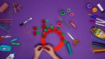 Crayola - How to Make a  DIY Poppy Wreath using egg cartons, Remembrance Day Craft