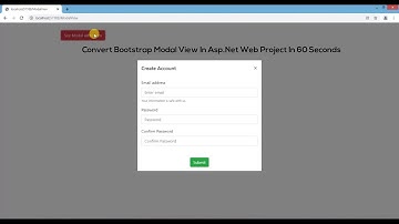 Convert Bootstrap Modal View In Asp.Net Project in 60 Secs