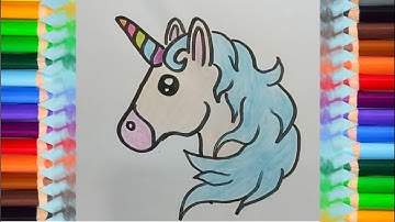How To Draw a Unicorn Emoji easy for beginners