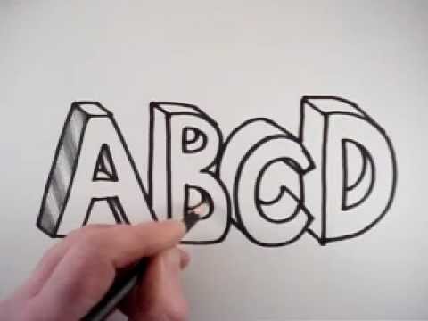 Nieuw How to Draw 3D Letters: A B C D - YouTube ZE-52