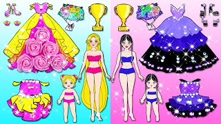 Pink VS Purple Mother & Daughter Dress Up - Barbie Family Contest Handmade - Woa Doll Channel