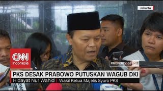 PKS Desak Prabowo Putuskan Wagub DKI