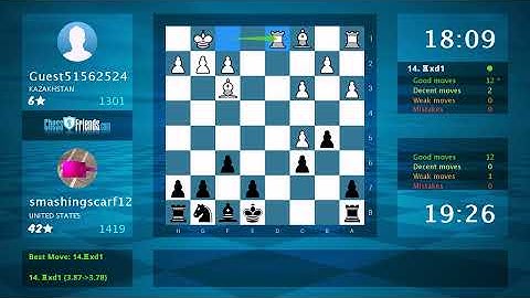 Chess Game Analysis: Guest51562524 - smashingscarf12, 0-1 (By ChessFriends.com)