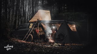 F-150 Truck Camping in Fall | Skirt Steak Tacos Over Open Fire & 270 Awning Tent