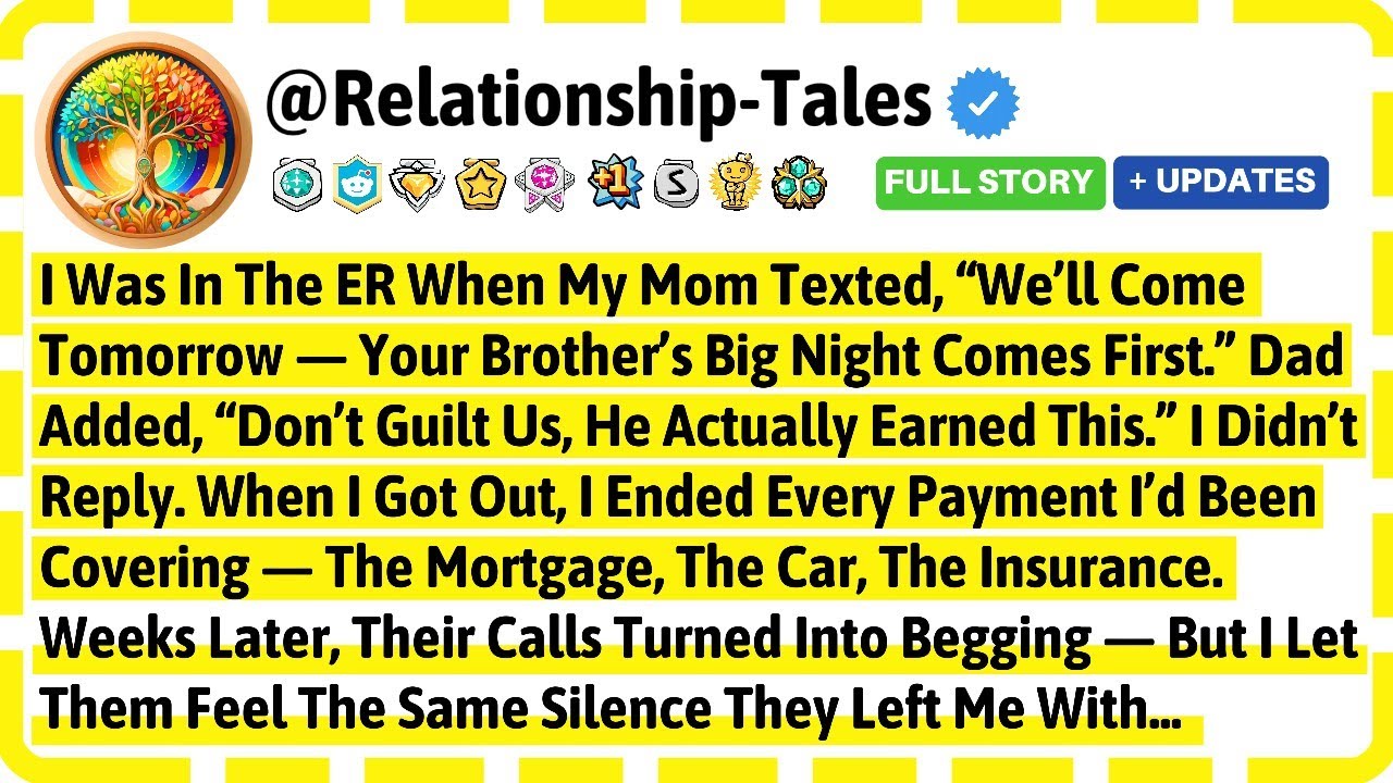 Я был в отделении неотложной помощи, когда мама написала: «Мы приедем завтра — Твой старший брат ...