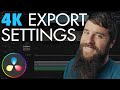 How to export 4k in davinci resolve 18 for youtube facebook vimeo  clients