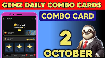 Gemz Daily Combo Card | Gemz Daily Combo 2 October | 2 October Gemz Daily Combo Card