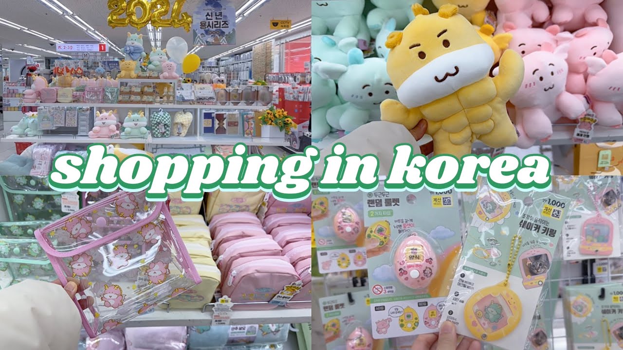 shopping in korea vlog 🇰🇷 daiso stationery haul 🐰 pink bunny