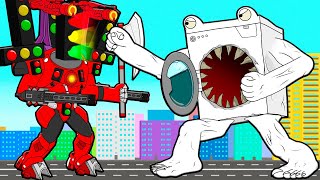 Super Titan Traffic Light Man Vs Washing Machine Eater! Cartoon Animation