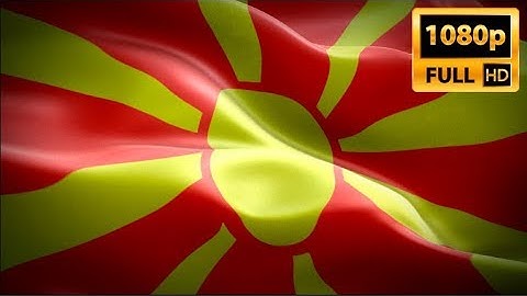Macedonia flag video waving in wind. Realistic Macedonian Flag background. Macedonia flag Full HD