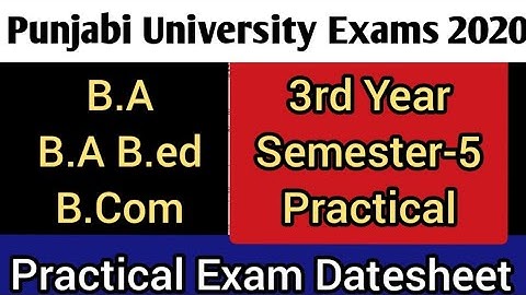 Practical Exam Datesheet Pup latest updates|B.A B.com B.A b.ed practical exam
