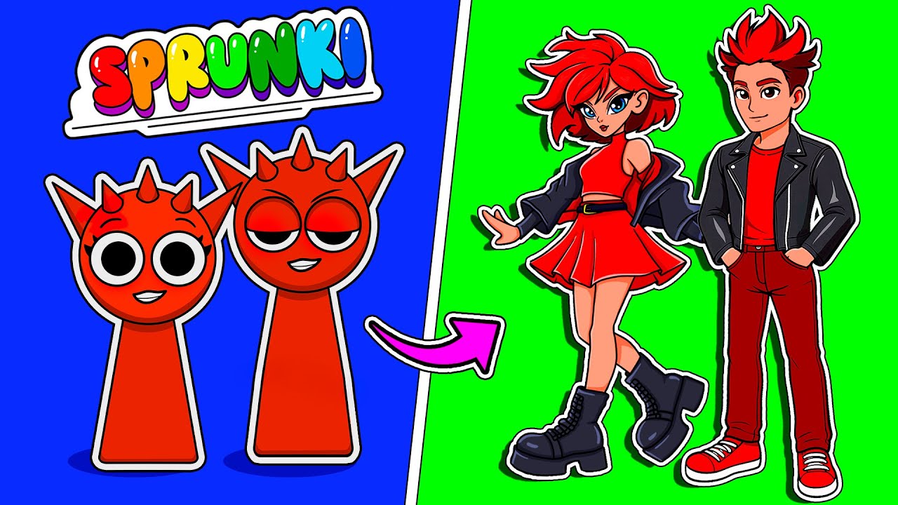 🌈Incredibox SPRUNKI: Преображение близнецов Рэдди! Распаковка скрытых пакетов | Сделай сам из бумаги