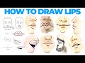 How To Draw SIMPLE LIPS Mouth Easy Tutorial For BEGINNERS