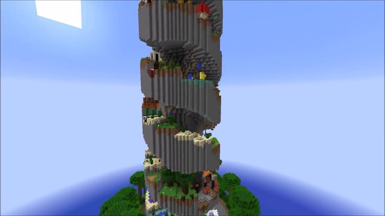 Спиральная паркур карта для майнкрафт