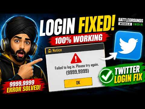 BGMI Twitter Login FIX (9999,9999) | 100% Working Solution | Login Error Solved 2026
