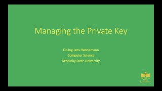 Toolchain Setup - Managing the Private Key