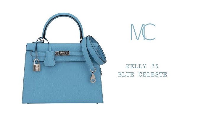 Hermès Kelly 20 Mini II Sellier Blue Celeste Chevre Palladium Hardware