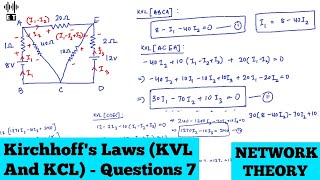 Kirchhoff's Laws | KVL and KCL | Questions 7 | Network Theory