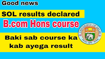 Sol 6th sem results declared b.com hons or b.com prog  | aryan update-DU