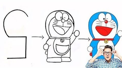 How to draw Doraemon from number 5 | Doraemon drawing trick 2023 🔥