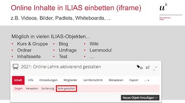 Online-Inhalte in ILIAS einbetten (mittels iFrame)