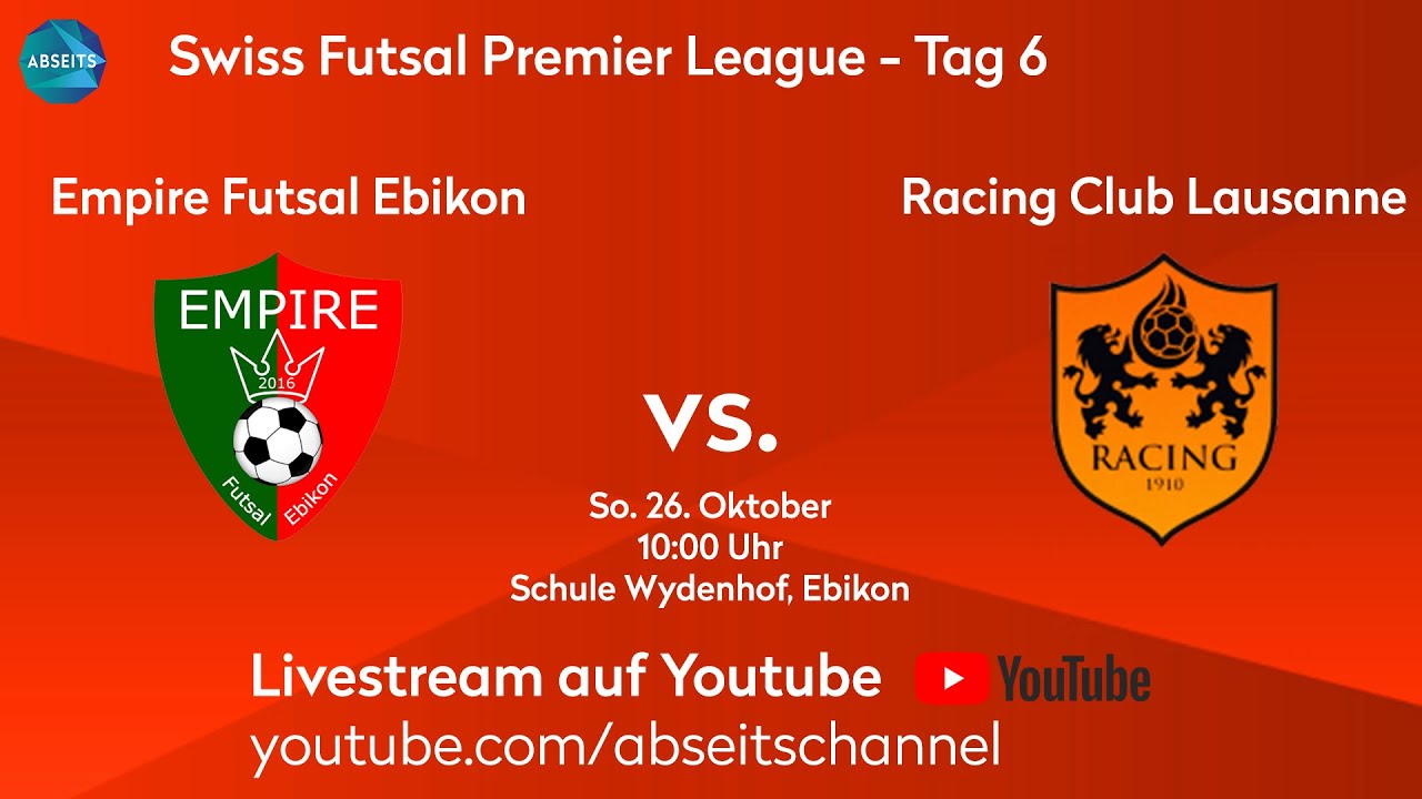 Empire Futsal Ebikon vs. Racing Club Lausanne | Swiss Futsal Premier League - Tag 6 | 26.10.2025